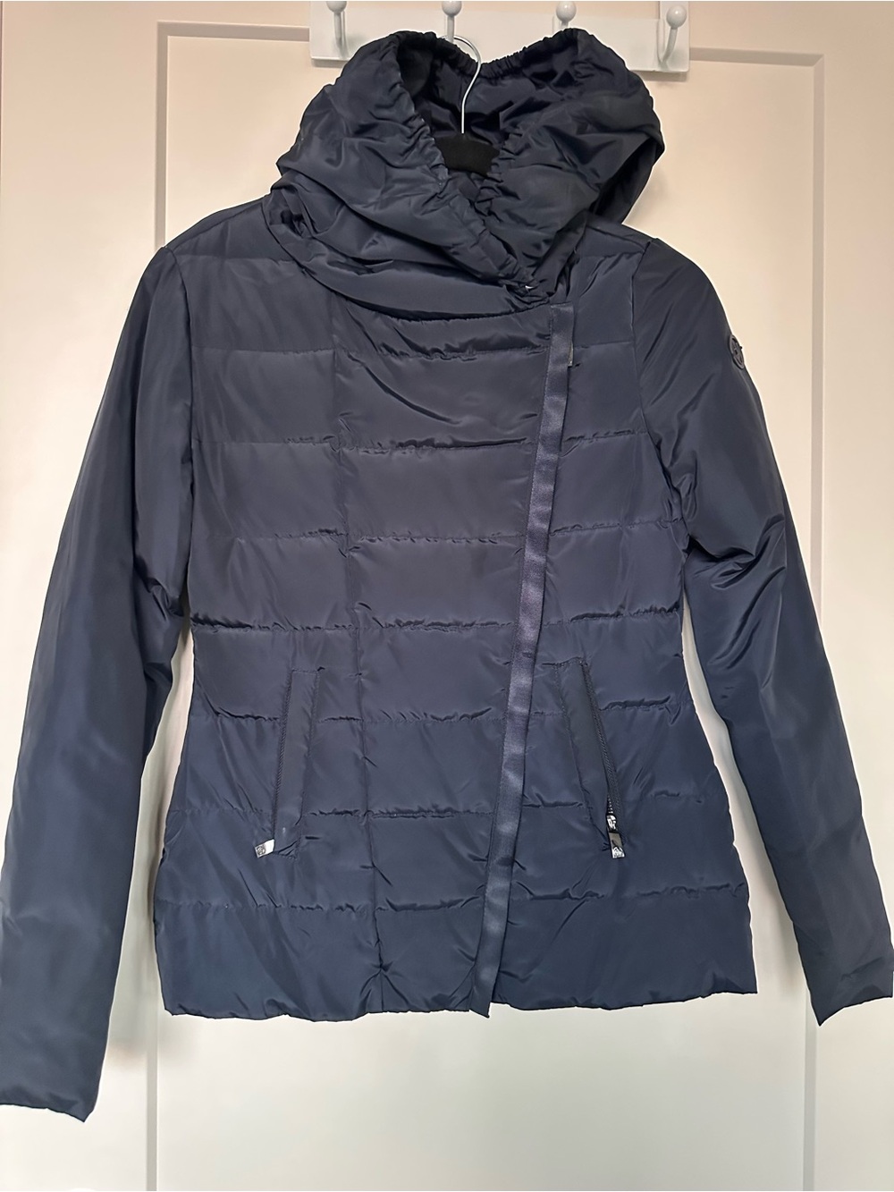 Armani Jeans Women’s Navy Puffer Jacket with Hood